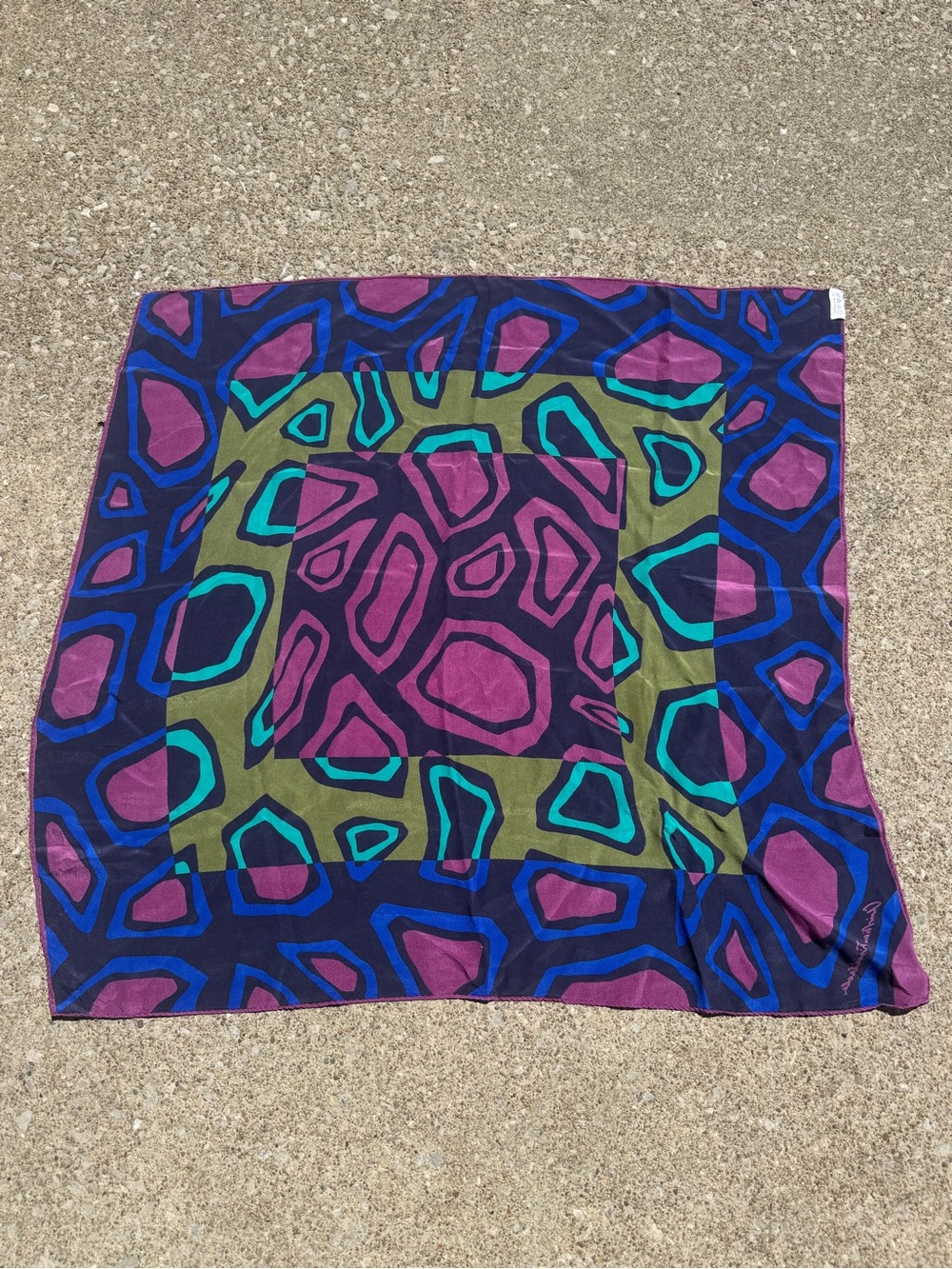 VTG 100% Silk Christian Fischbacher Square Scarf 29x29